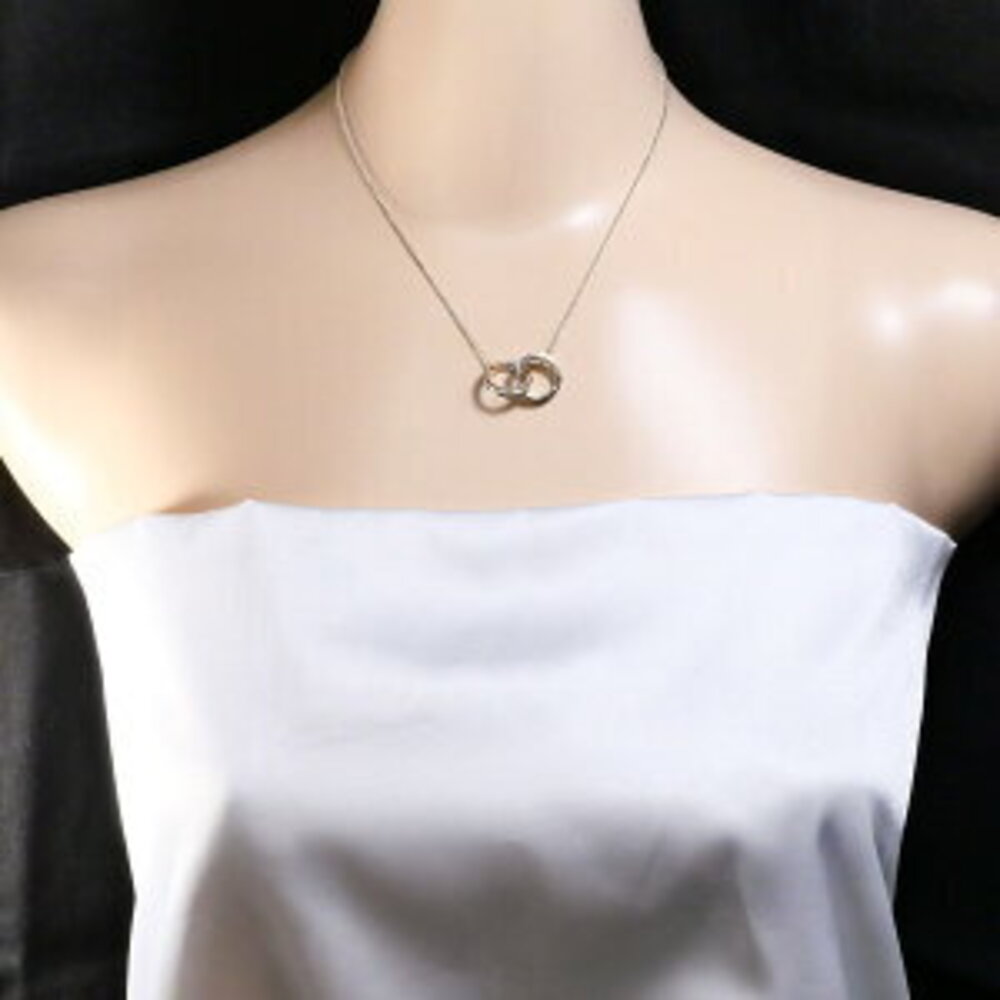 Tiffany Interlocking Circles Silver Necklace Bag - image 3